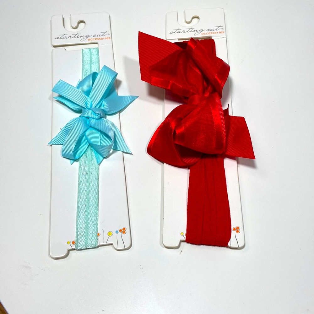 Starting Out Baby Girls Organza Grosgrain Bow  headband